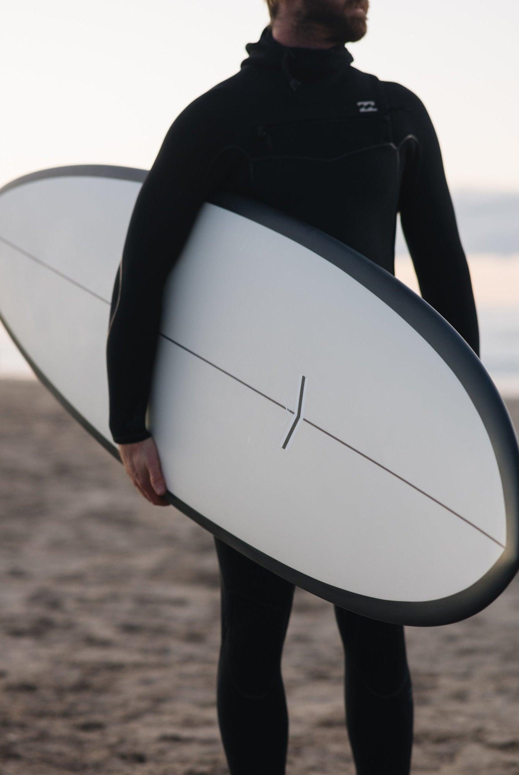 Thunderbolt Surfboards - CJ Nelson - Outlier X 6ft 9 Surfboard - White / Carbon Rail - FCS 2 - Thunderbolt black - SUB6 Surf Store - Surf School - Lifeguard Courses
