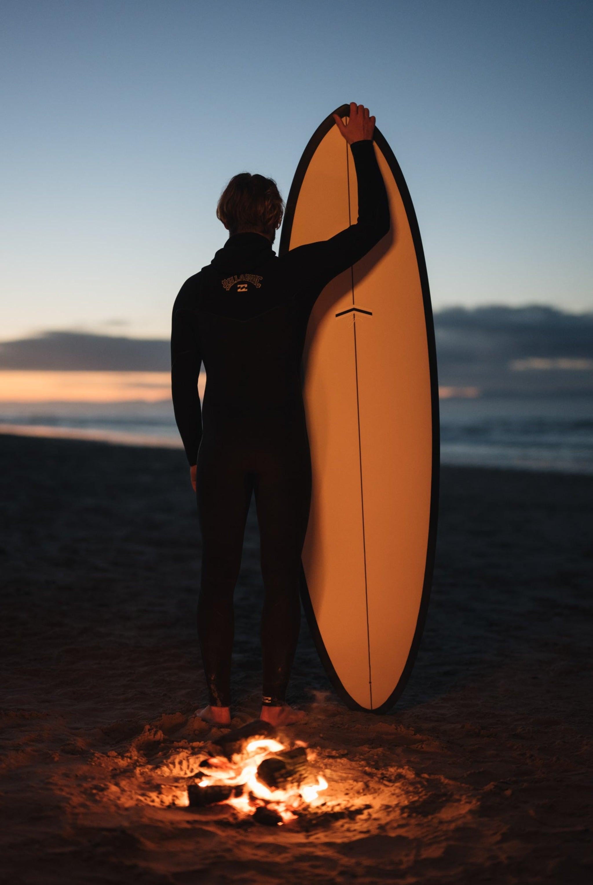 Thunderbolt Surfboards - CJ Nelson - Outlier X 6ft 9 Surfboard - White / Carbon Rail - FCS 2 - Thunderbolt black - SUB6 Surf Store - Surf School - Lifeguard Courses