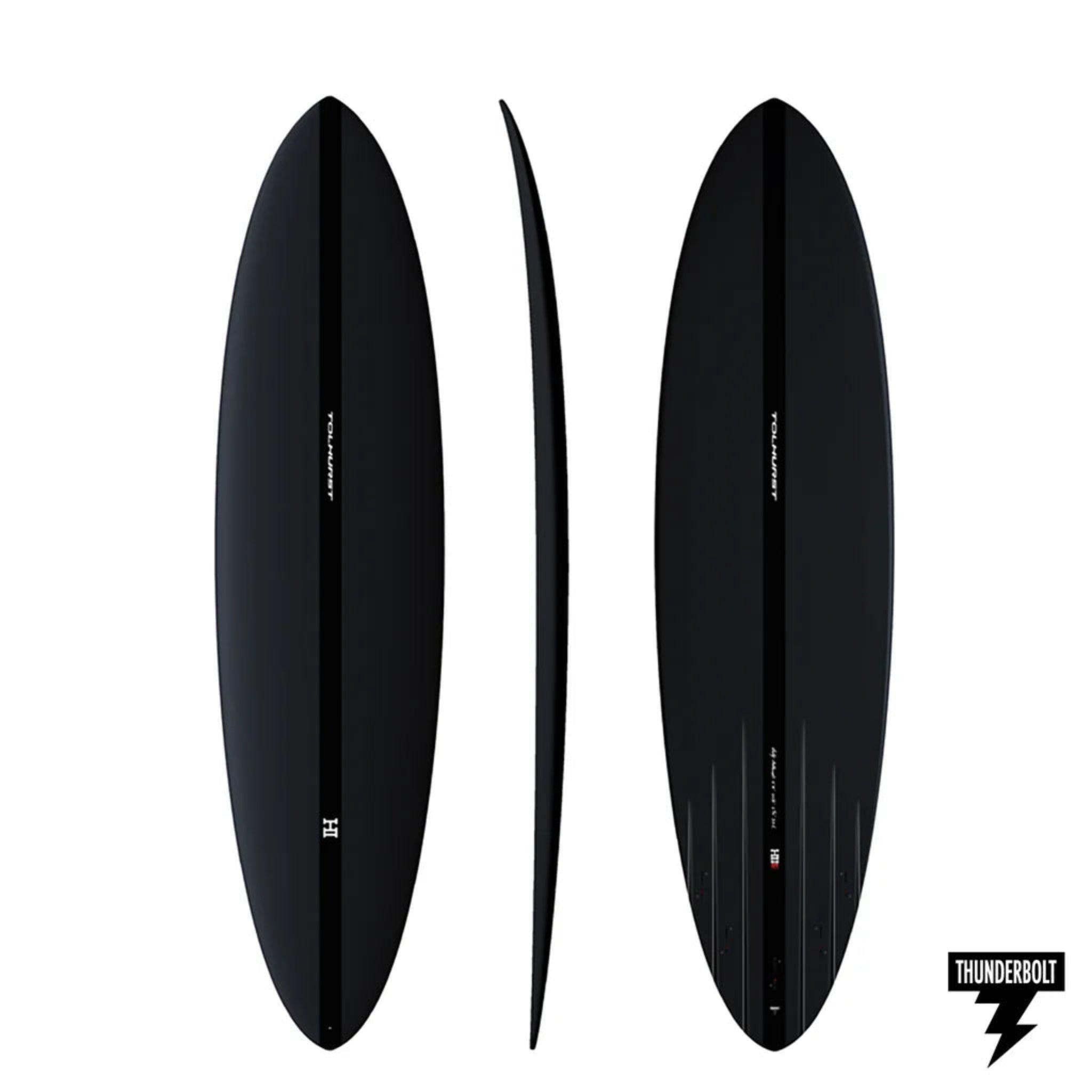 Thunderbolt Black Harley Ingleby - Mid 6 Mini Surfboard - 6Ft 4 - Full Carbon - FCS2 - Thunderbolt Surfboards - SUB6 Surf Store - Surf School - Lifeguard Courses