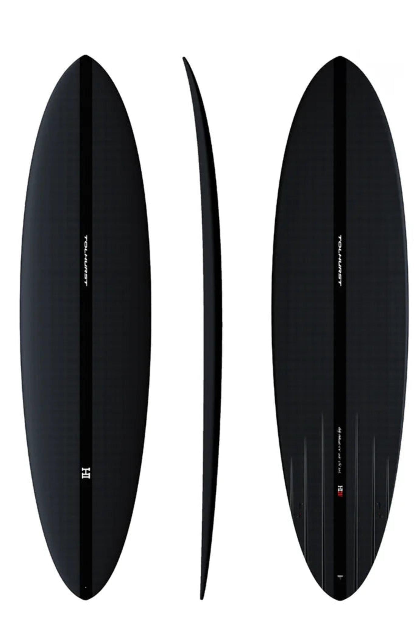 Harley Ingleby Thunderbolt black - Mid 6 Mini Twin Surfboard 6ft 10 - Full Carbon - FCS 2 - SUB6 Surf Store - Surf School - Lifeguard Courses