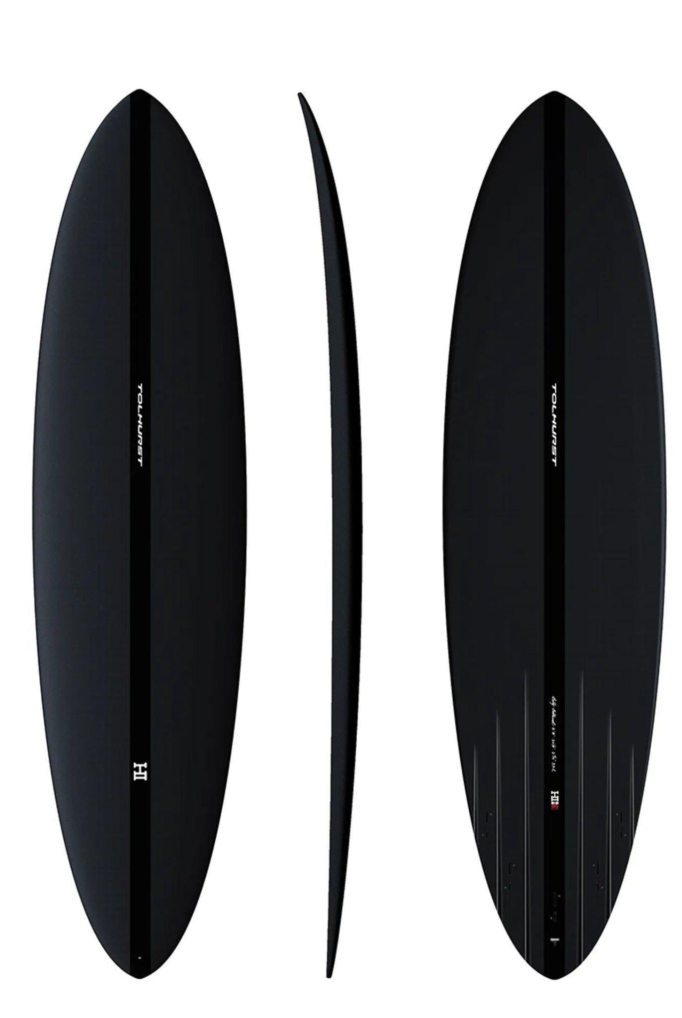 Thunderbolt Black Harley Ingleby - Mid 6 Mini Surfboard - 6Ft 4 - Full Carbon - FCS2 - Thunderbolt Surfboards - SUB6 Surf Store - Surf School - Lifeguard Courses