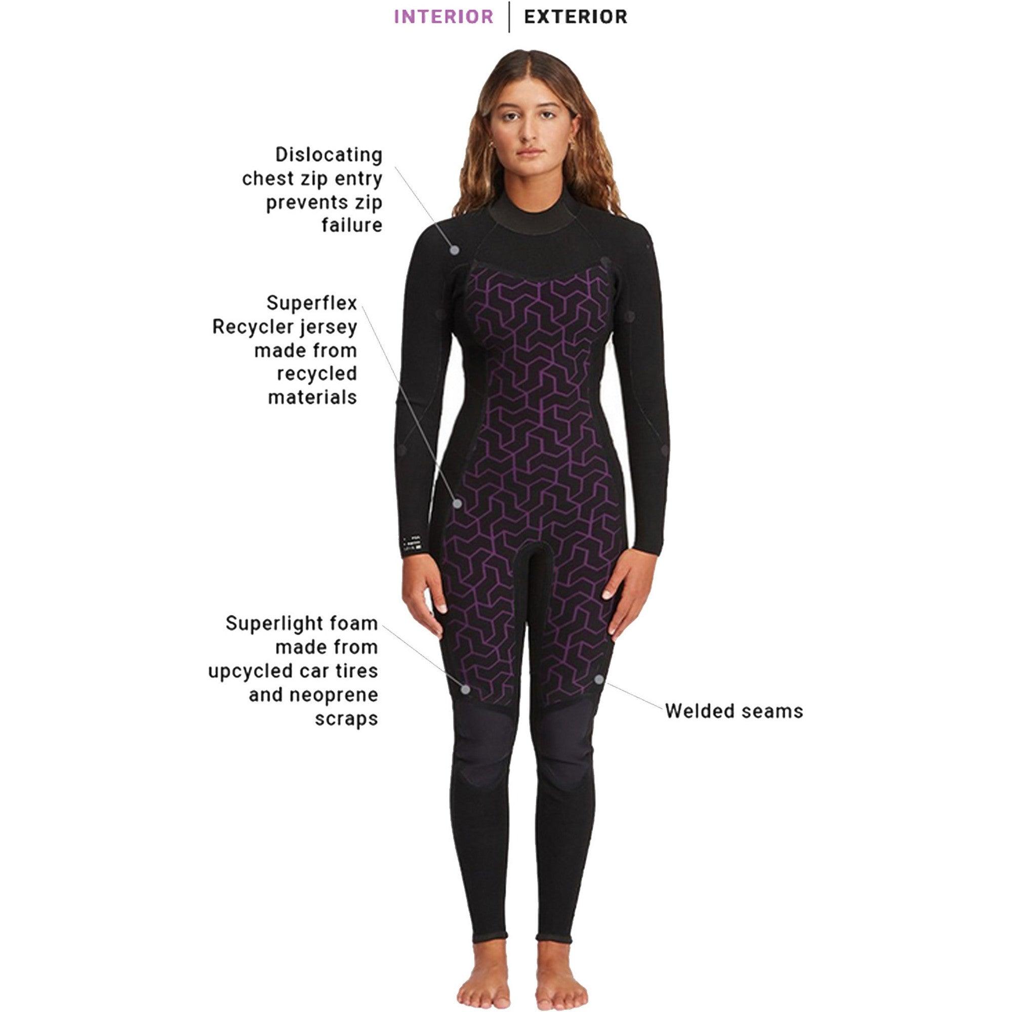 Billabong- Womens Synergy - 4/3mm - Chest Zip Wetsuit 2024 - SUB6 Surf Store - Surf School - Lifeguard Courses