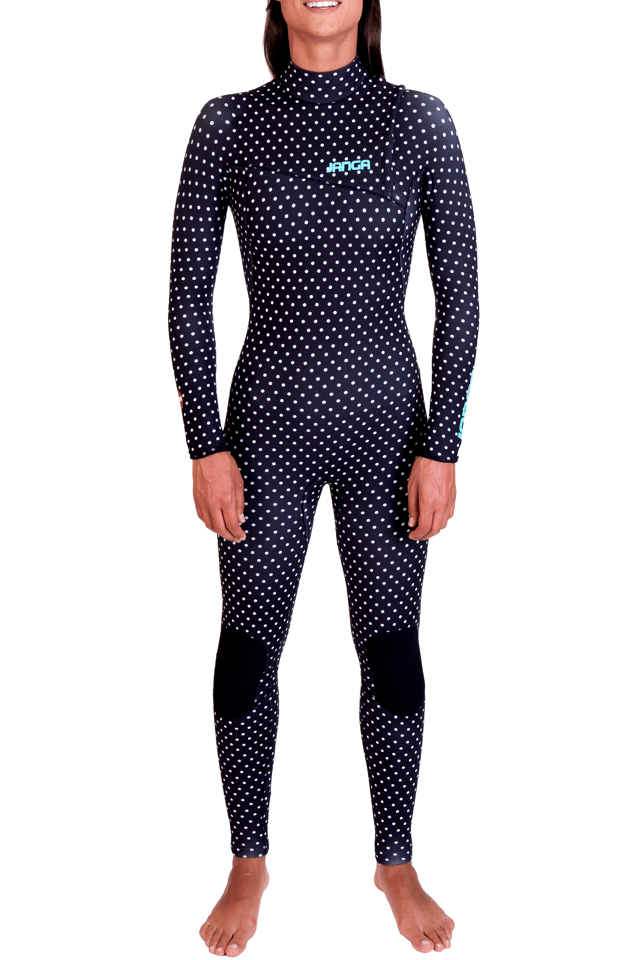 Janga 4/3mm Copy Cat Dotmania - Chest Zip wetsuit for women - SUB6 Surf Store - Surf School - Lifeguard Courses
