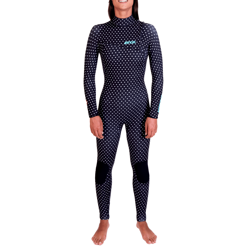 Janga 4/3mm Copy Cat Dotmania - Chest Zip wetsuit for women - SUB6 Surf Store - Surf School - Lifeguard Courses