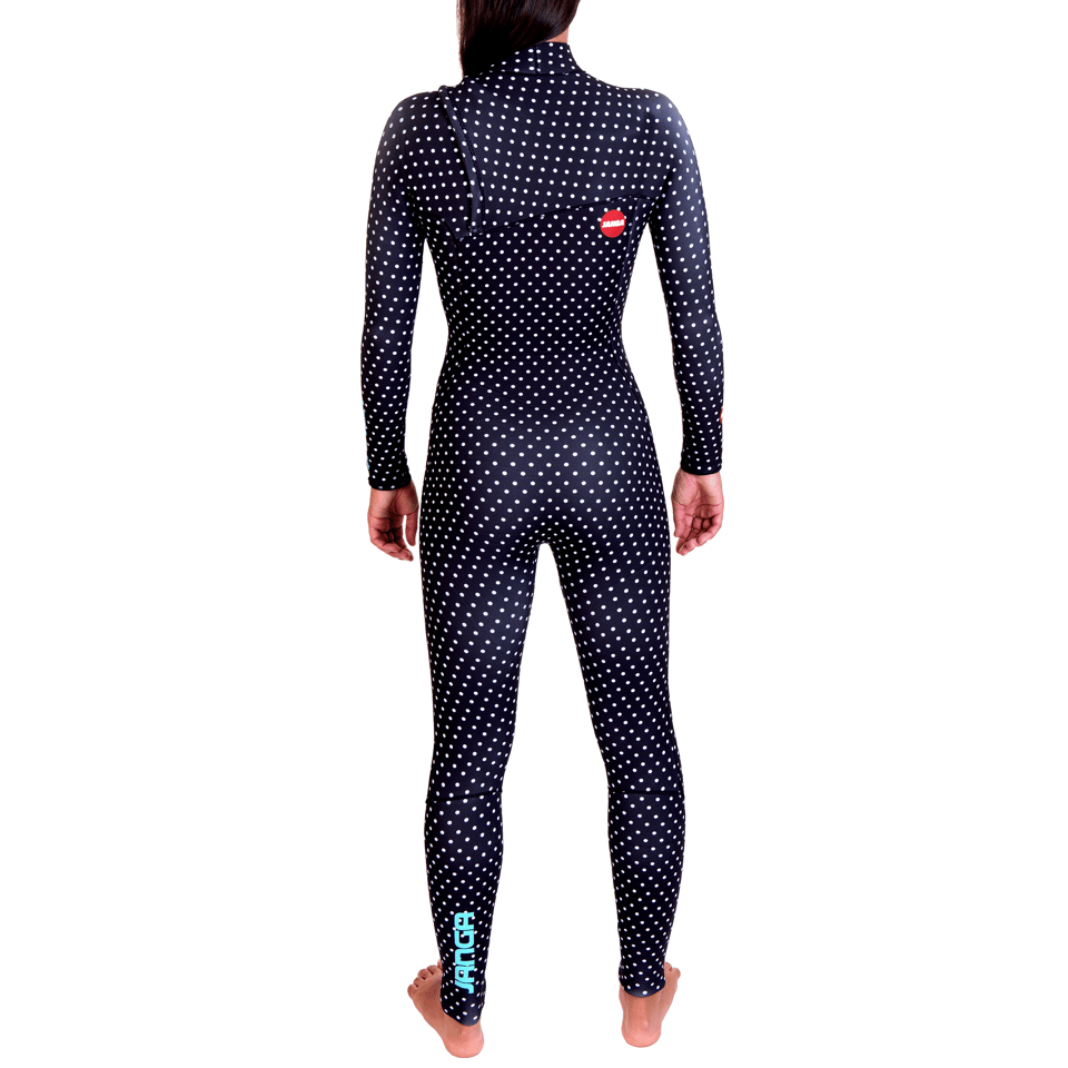 Janga 4/3mm Copy Cat Dotmania - Chest Zip wetsuit for women - SUB6 Surf Store - Surf School - Lifeguard Courses