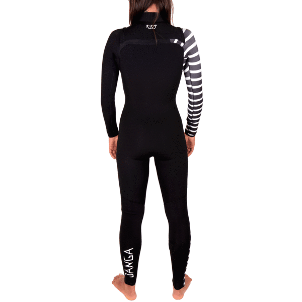Janga - RIOT GALZ 4/3mm - Black / White - Chest Zip wetsuit for Women - SUB6 Surf Store - Surf School - Lifeguard Courses