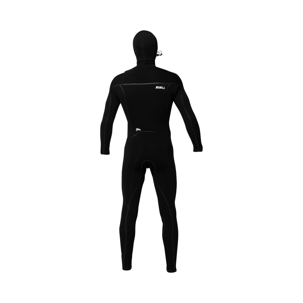 Buell - 5/4mm RB2 - Hooded Chest Zip wetsuit for Men - Back
