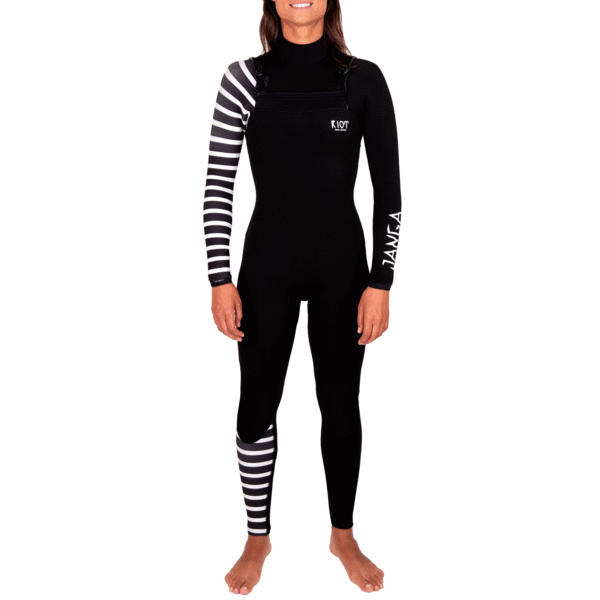 Janga - RIOT GALZ 4/3mm - Black / White - Chest Zip wetsuit for Women